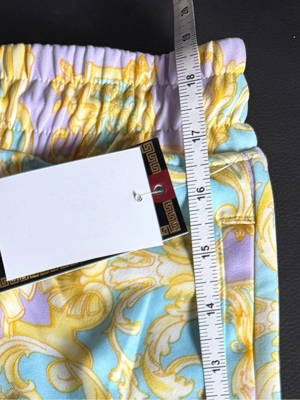 NWT Baroque Gold Men’s Baroque Print Shorts Mint Lavender Gold S.  MSRP $52